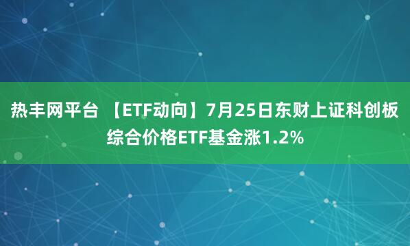 热丰网平台 【ETF动向】7月25日东财上证科创板综合价格ETF基金涨1.2%