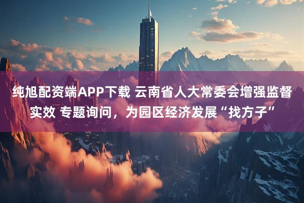 纯旭配资端APP下载 云南省人大常委会增强监督实效 专题询问,为园区经济发展“找方子”