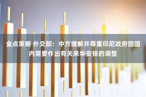 金点策略 外交部:中方理解并尊重印尼政府因国内需要作出有关来华安排的调整
