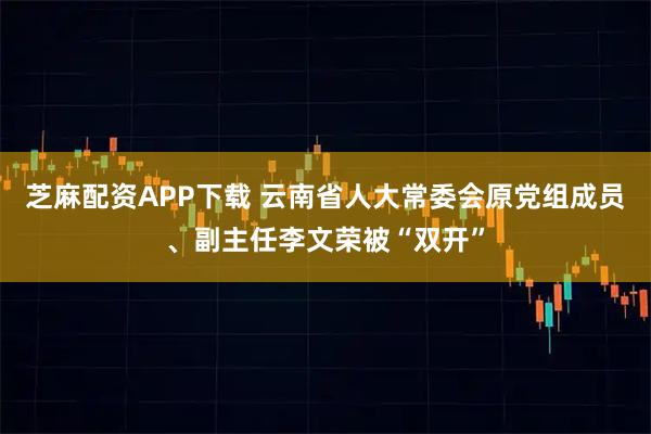 芝麻配资APP下载 云南省人大常委会原党组成员、副主任李文荣被“双开”
